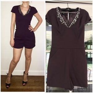 NWOT - Ted Baker Romper, dark purple, size 0